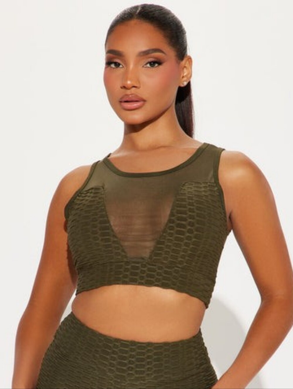 The Best Assets Textured Sports Bra - Olive